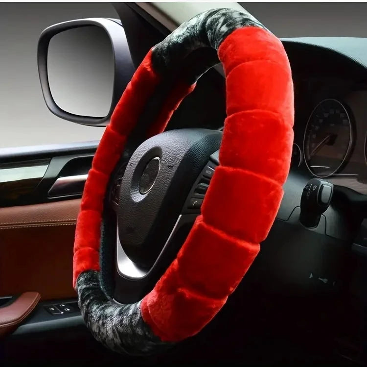 Cute Cartoon Ear Steering Wheel Cover - Warm & Cozy 15 Inch Universal Protector for Women's Car Accessories