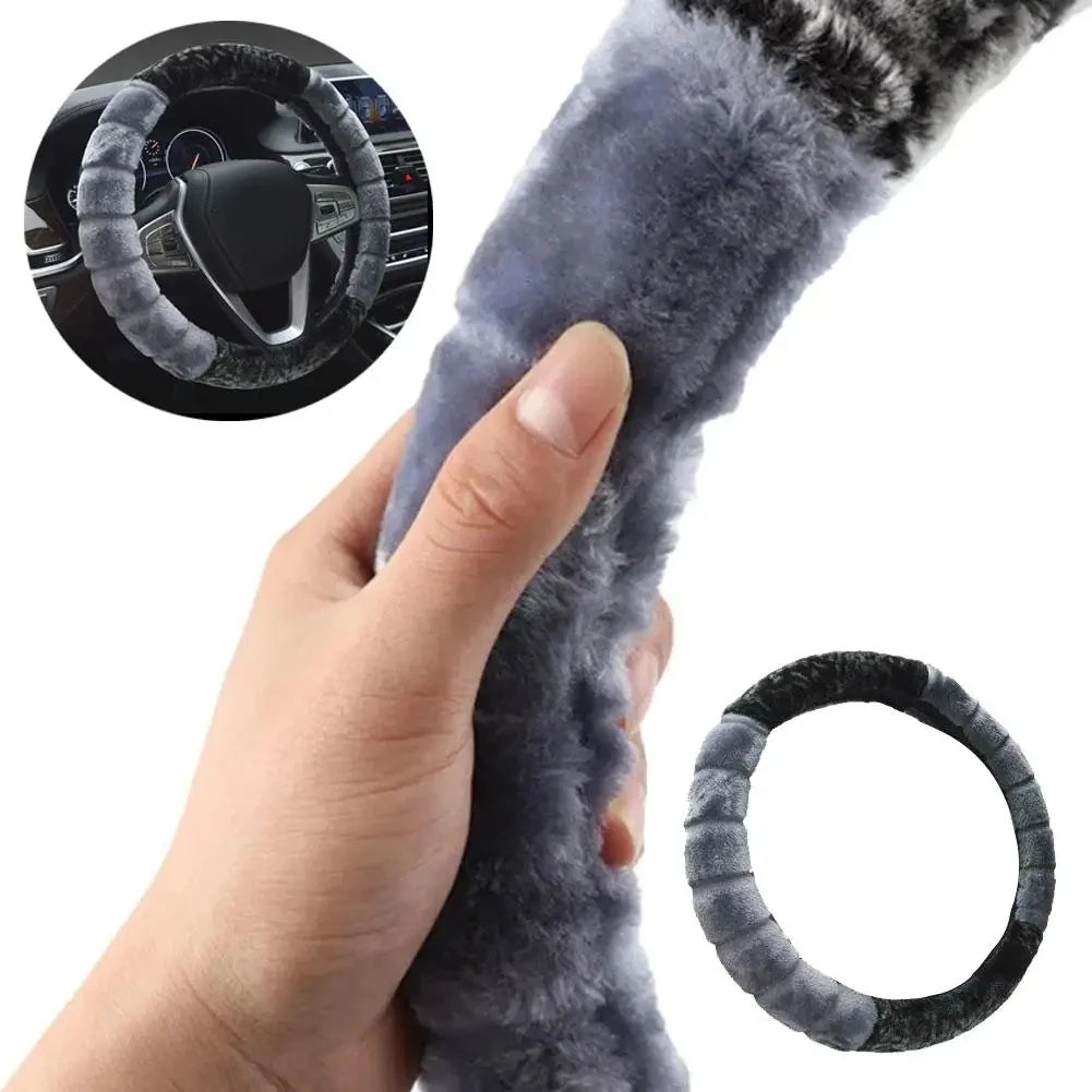 Cute Cartoon Ear Steering Wheel Cover - Warm & Cozy 15 Inch Universal Protector for Women's Car Accessories