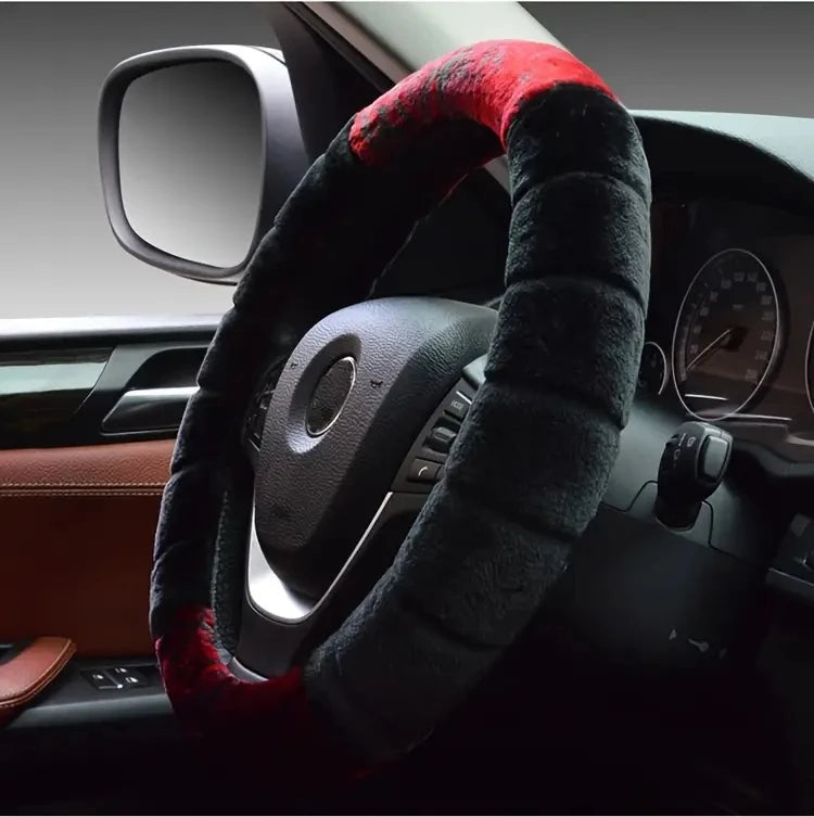 Cute Cartoon Ear Steering Wheel Cover - Warm & Cozy 15 Inch Universal Protector for Women's Car Accessories