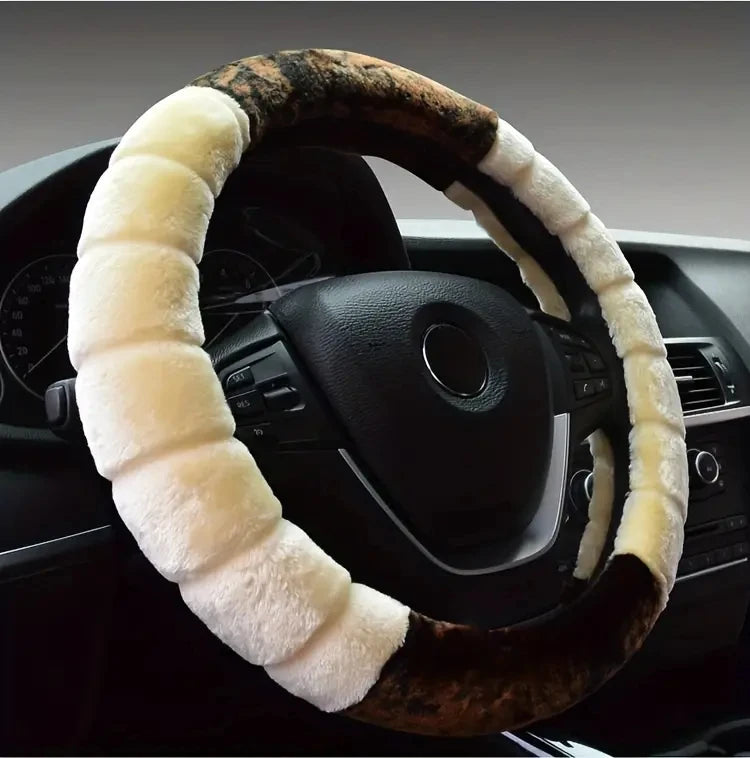 Cute Cartoon Ear Steering Wheel Cover - Warm & Cozy 15 Inch Universal Protector for Women's Car Accessories